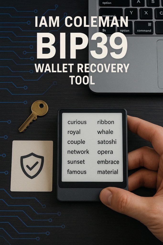 Ian Coleman BIP39 Wallet Recovery Tool
